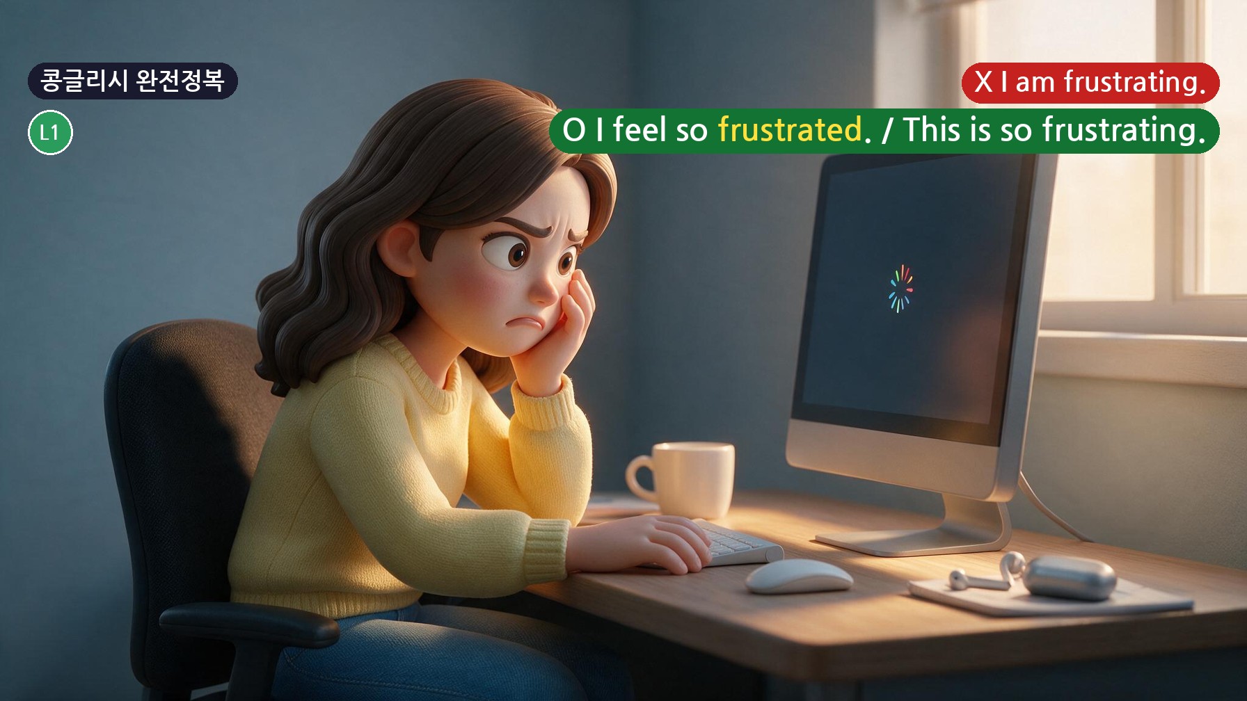 콩글리시 완전정복 Day 16 - '아, 진짜 답답해!'를 I am frustrating이라고 하면 안 되는 이유